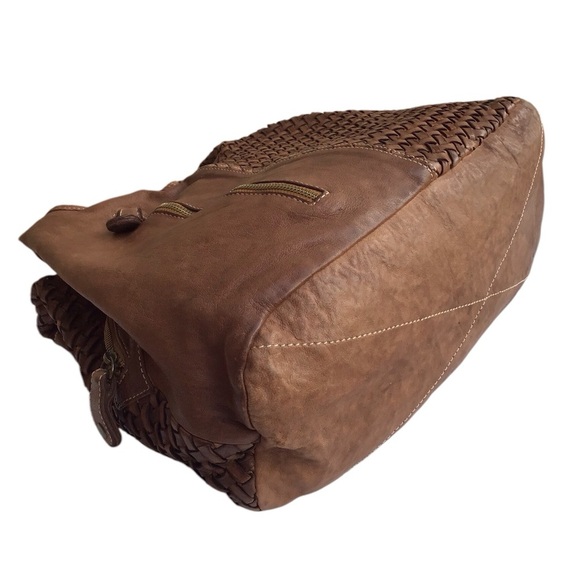 Langellotti Woven Genuine Leather Hobo Bag Made In Italy - Picture 7 of 14